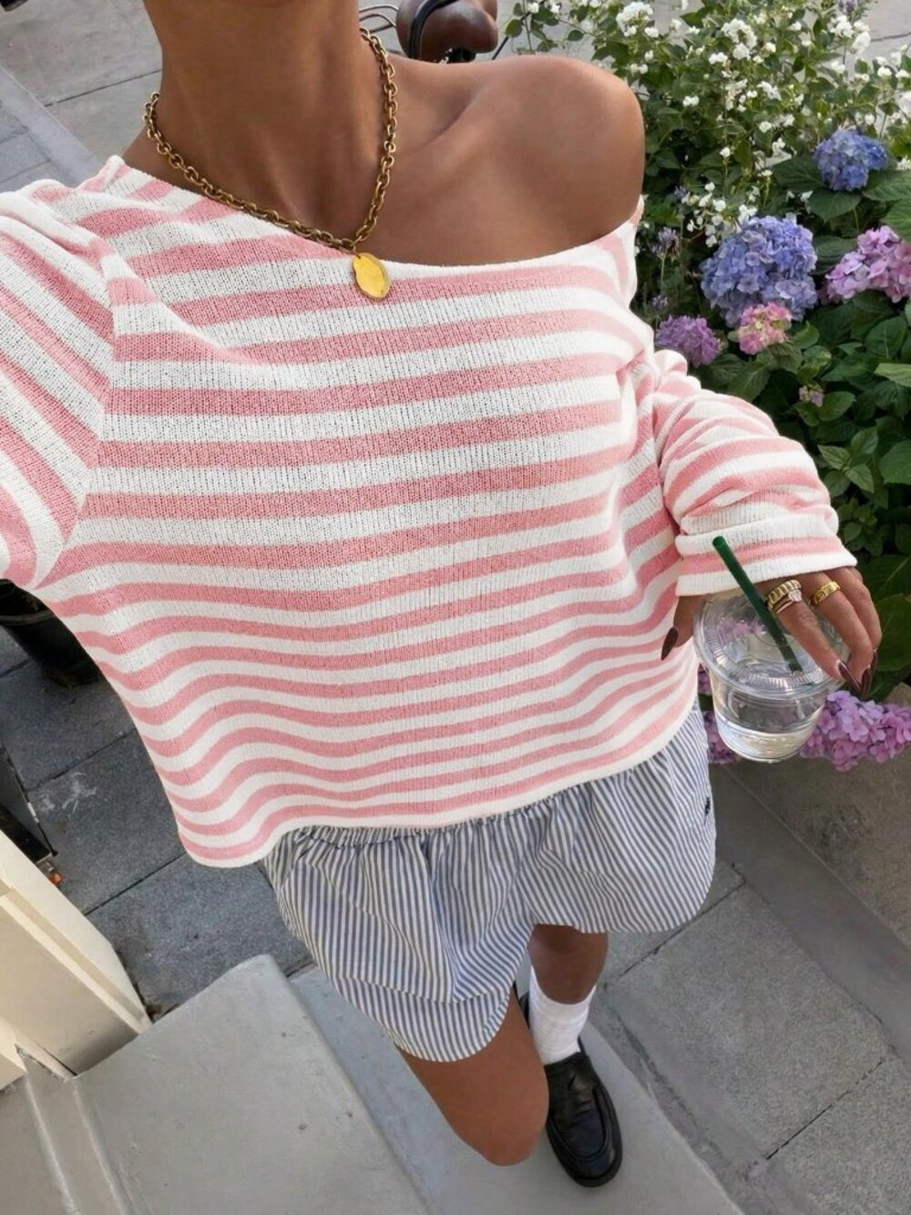 Pink Casual Women's Off-Shoulder Cropped T-Shirt